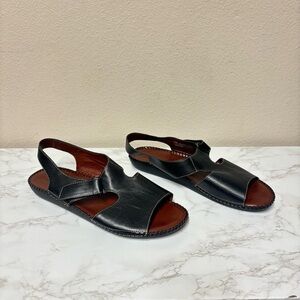 Auditions Black Leather Sandals